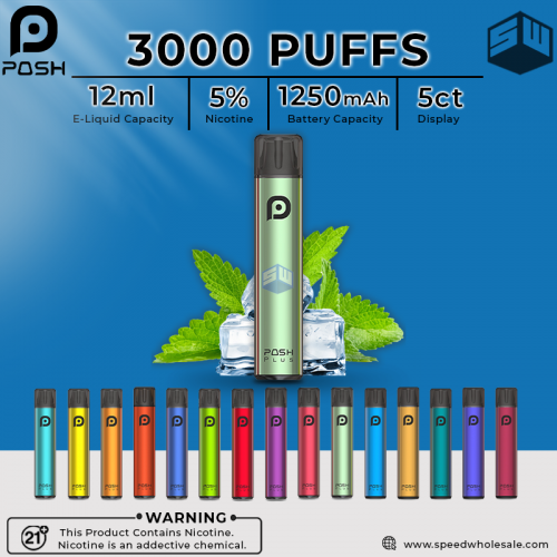POSH PLUS 3000 PUFFS DISPOSABLE VAPE 5CT/DISPLAY